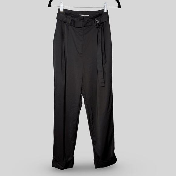Elizabeth & James Belted Paperbag Black Pants - Picture 3 of 7